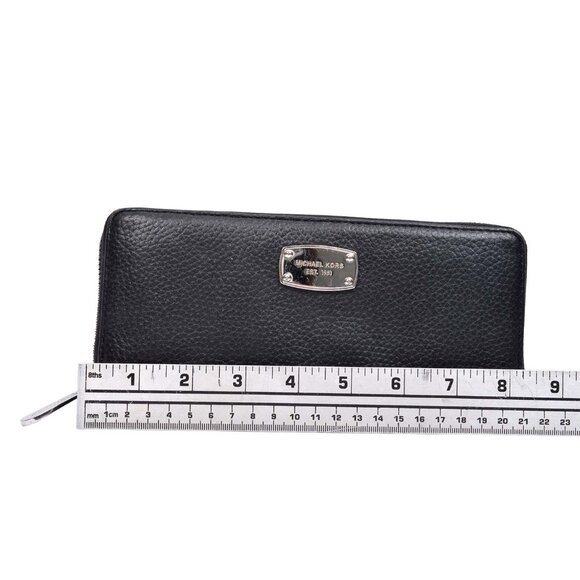 MICHAEL KORS Black Leather Long Zippered Wallet Wristlet - Picture 9 of 12
